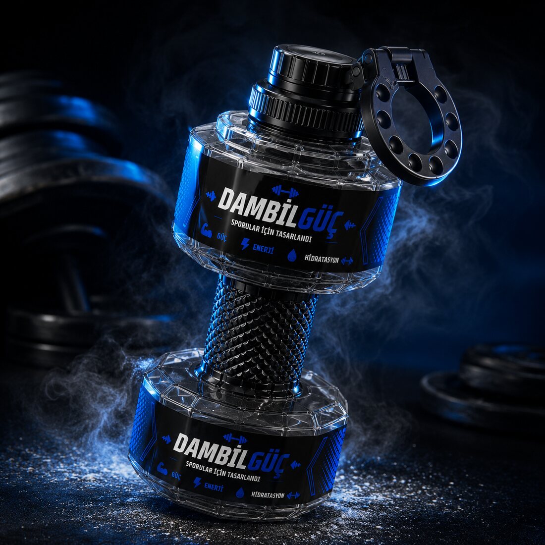 DambilGüç 2.2L dambıl su şişesi duman efektli çekim